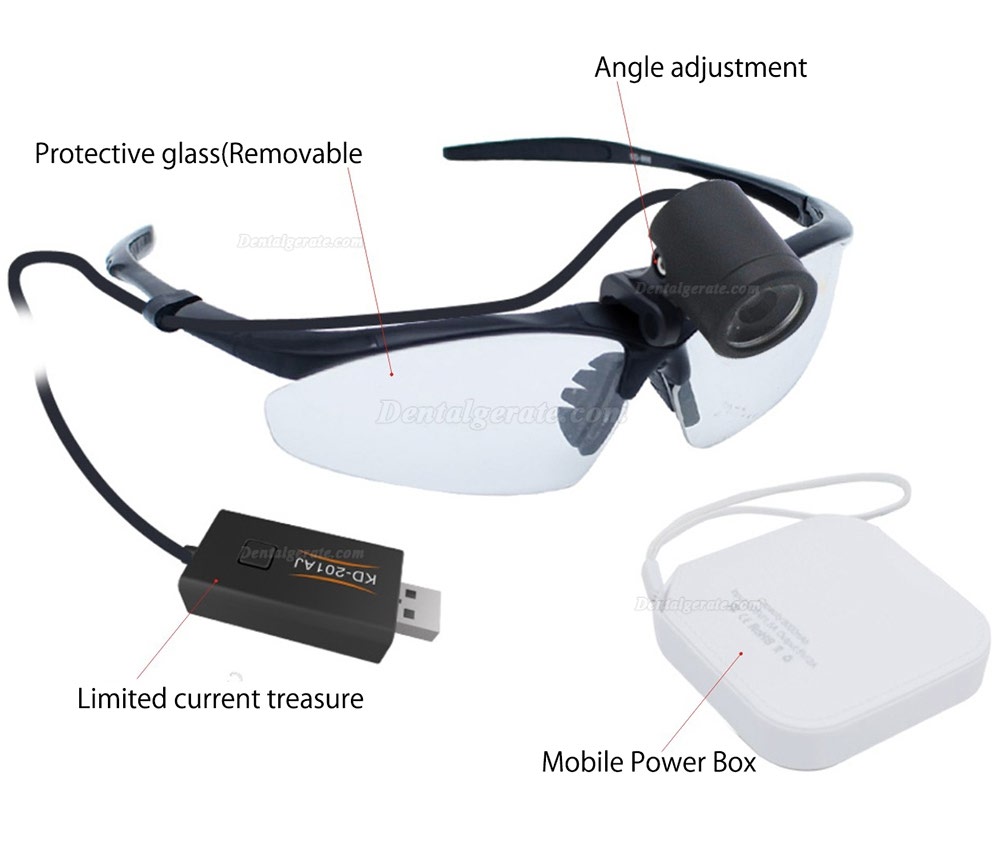 KWS KD-201AJ-5 Zahnarzt Lupenbrille mit Licht LED Medical Scheinwerfer
